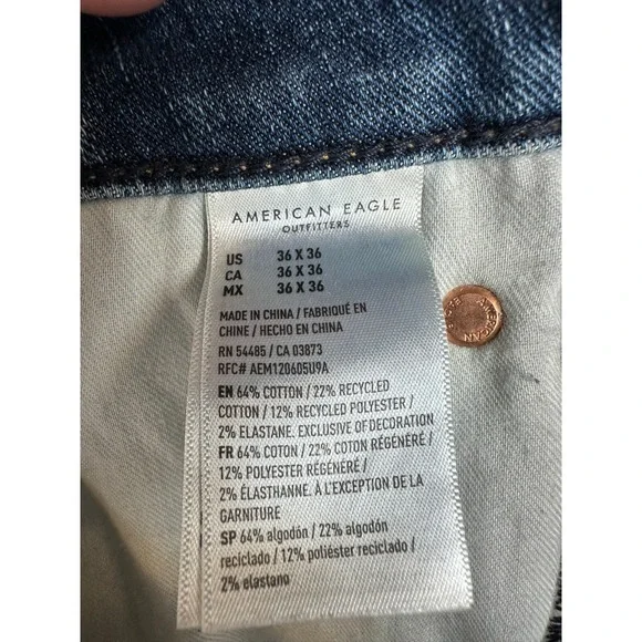 American Eagle Jeans Mens 36x36 AirFlex Plus Blue Denim Classic